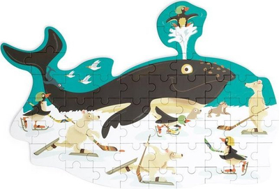 Puzzle Scratch Contour Balena, 60 copa, 4+ vjeç, me ngjyra