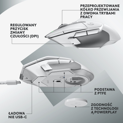 Maus lojërash Logitech G502 X Lightspeed, pa tel, HERO 25K, i zi