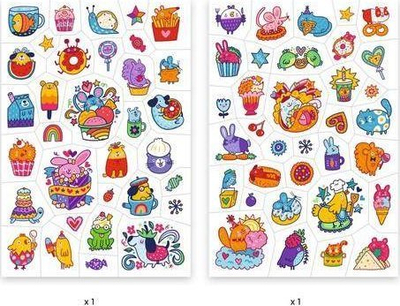 Set tatuazhesh të përkohshme Djeco Sweet Mimi, 50+ copë, për kalamaj, shumëngjyrësh