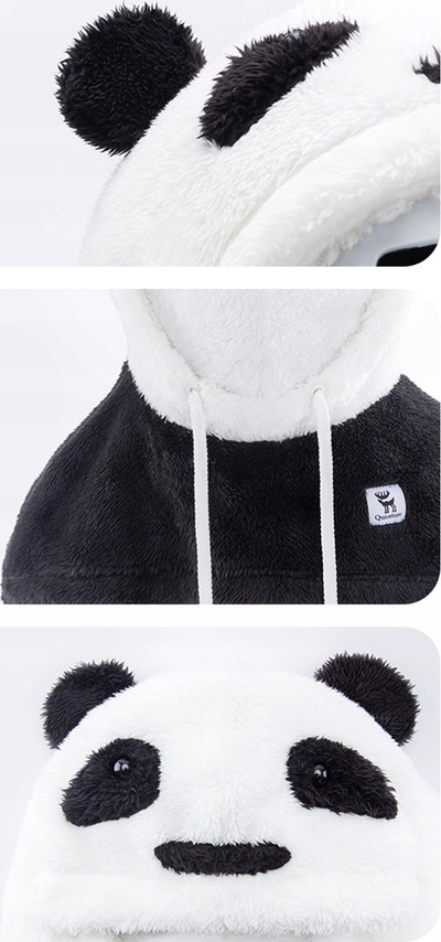 Balakllavë ski Qunature Panda, fleece 2 shtresa, madhësia L, bardh e zez