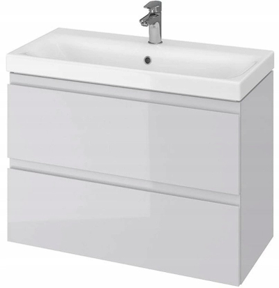 Komodë nën lavaman Cersanit Moduo Slim S590-001-eco, 80 cm, gri me shkëlqim