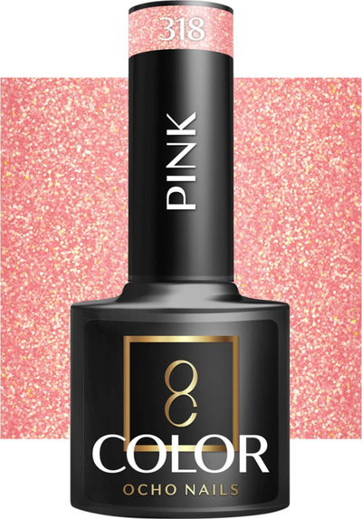 Llak hibrid për thonj Activeshop Ocho Nails Pink 318, 5 g, rozë