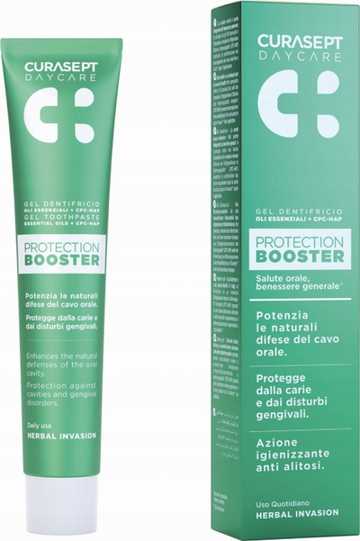 Pastë dhëmbësh Curasept Daycare Protection Booster Herbal, xhel bimore, 75 ml