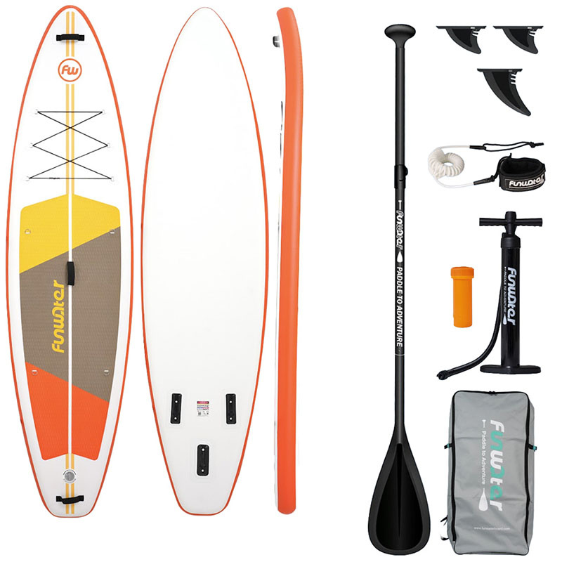 Dërrasë SUP FunWater SUPFW69B, 335 x 84 x 15 cm, e portokalltë e bardhë