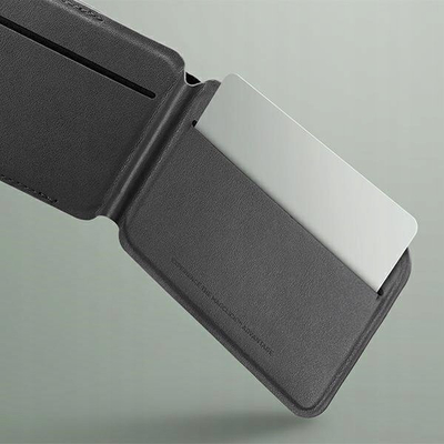 Portofol magnetik UNIQ Lyden DS, RFID, mbajtës telefoni, bezhë jeshile