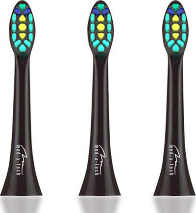 Koka për brushë të dhëmbëve Media-Tech MT6511, të zeza, 3 copë