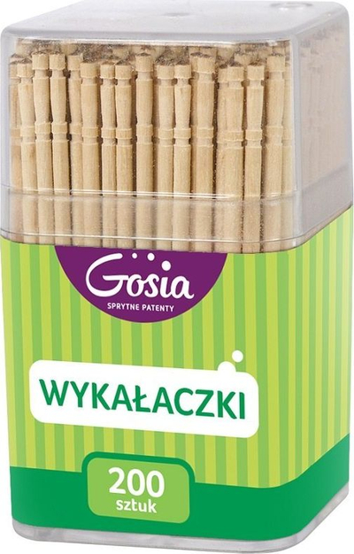 Kuti shkrepëse dhëmbësh Gosia, dru natyral, 200 copë, transparente