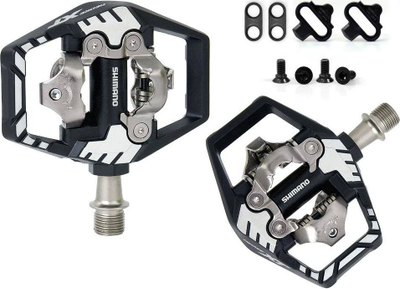 Pedale biçiklete Shimano PD-M8120 Deore XT Trail SPD, me platformë të gjerë, për malore, ngjyrë e zezë me argjend