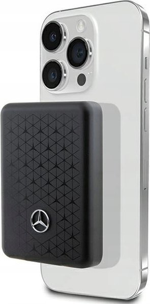 Надворешна батерија Мерцедес MEPB3KMESTK, 3000mAh, 5W MagSafe Qi, црна