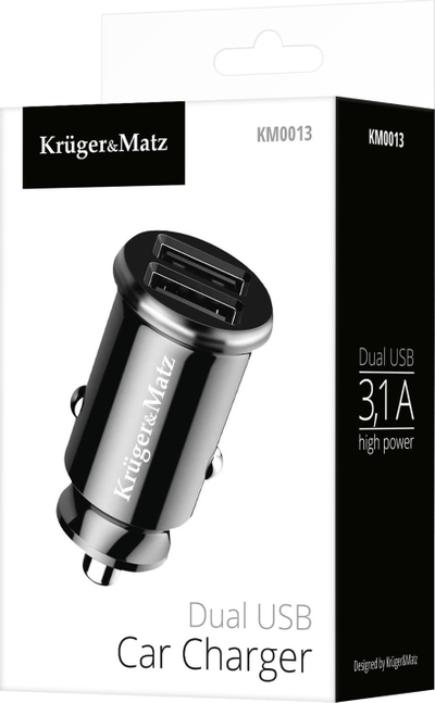 Karikues makine Kruger&amp;Matz Car Charger, Dual USB 3100 mA, Quick Charge 3.0, i zi