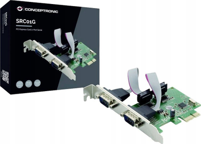 PCI Express картичка Conceptronic, 2 сериски порти, црна