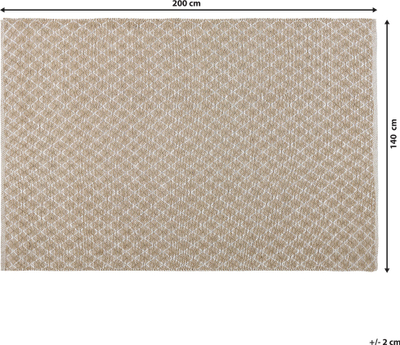 Tapet AKBEZ Jute Area Rug, 140 x 200 cm, jute edhe lesh, bezhë