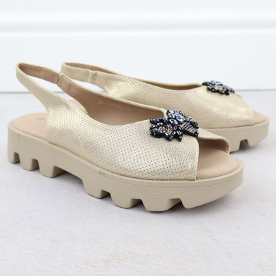Sandale për femra JBUT Potocki Little Sandals, eco leather, bezhë