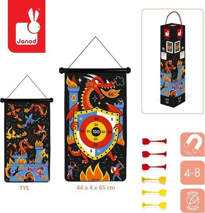 Loja me dart magnetik Janod Dragons, shenjëster me dy anë, për kalamaj 4+