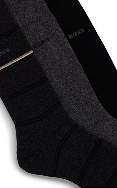 Set çorape për meshkuj Hugo Boss, nr. 40-46, të zeza/hirta
