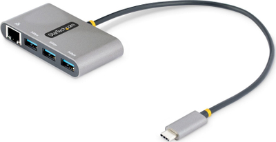 Hub USB C StarTech me 3 porta USB A, Gigabit Ethernet, USB 3.0 5Gbps, gri