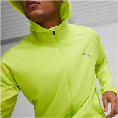 Јакна за трчање Puma Run Favorite Woven Men, dryCELL, со капа, неон жолта