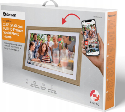 Fotoramë dixhitale Denver FRAMEO PFF-2162LW, 21.5" Full HD, 32GB, dru i çelët