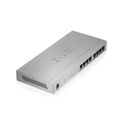 Switch Zyxel GS1008HP, 8 porta Gigabit, PoE, gri