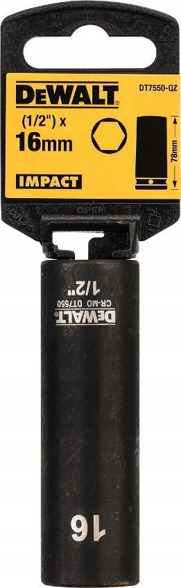 Çelës tubolar Dewalt DT7550, 16mm, i thellë, për goditje