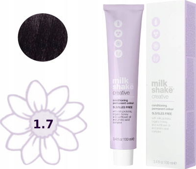 Ngjyrë e përhershme flokësh Milk Shake Creative 1.71V Violet Black, pa SLS SLES, 100 ml