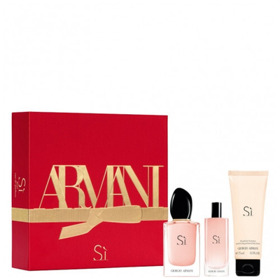 Set Armani Si Fiori, Parfum 50 ml + losion trupi 75 ml + Parfum 15 ml