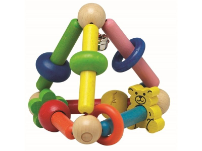 Lodër druri zhurmuese KREA Multi Rattle, për bebe, shumëngjyrëshe