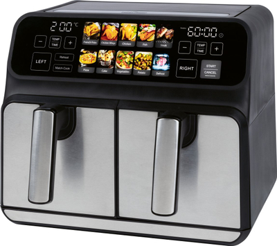 Fritezë me ajër Oil-free Double Dual-chamber, 9L, 2200W, me prekje