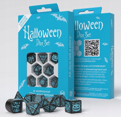 Set zari Q-Workshop QWOS20Y8 20 Years Halloween, RPG, 7 copë, i zi me turkeze