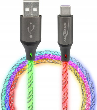 Kabllo Ansmann USB A në USB C, USB 2.0, 480Mbps, 1m, e bardhë