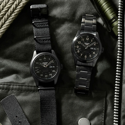 Orë dore Seiko 5 Sports Automatic, e zezë