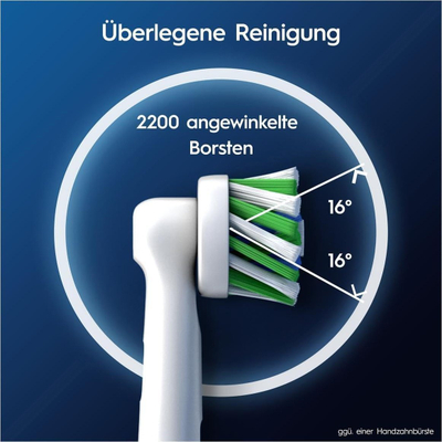 Koka zëvendësuese furçe Oral B Pro CrossAction, fijet X-shaped, të bardha