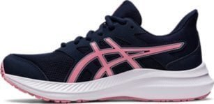 Atlete vrapimi ASICS Jolt 4 për goca, Amplifoam, rrjetë që merr frymë, blu e errët me rozë