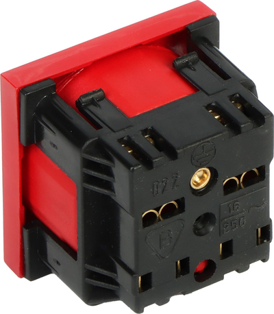 Prizë elektrike STASINSKI JAVEL GN-DATA-1P/LS System 45, 230V 16A, modul 45x45 mm, e kuqe