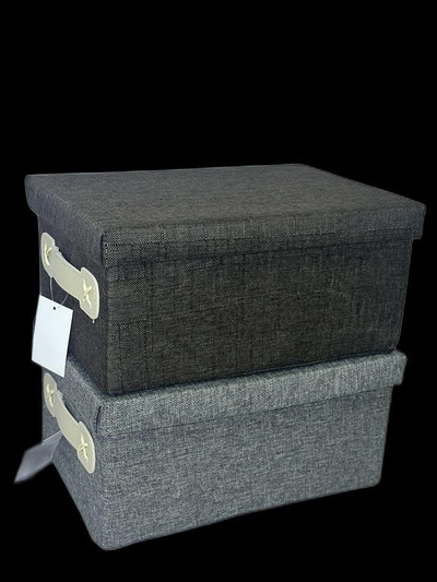 Kuti organizimi , hiri , kafe , e kremtë dhe e zezë 28x13x18cm . UNIMIKS