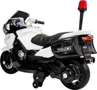 Motor elektrik për kalamoj Police HZB118, me bateri, me drita edhe me sirenë, bardh e zi