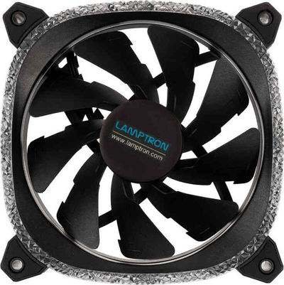 Set ventilatorësh PC Lamptron Diamond ARGB, 120mm, 3 cope, me drita ARGB