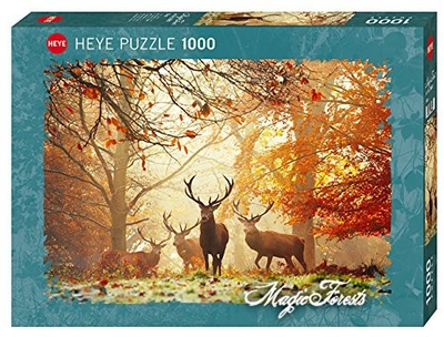Puzzle Heye Alex Saberi Stags, 1000 copa, pyll vjeshte, me plot ngjyra