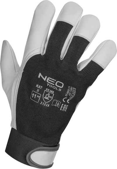 Doreza pune Neo Safety Gloves 97-655-11, masa 11, lëkurë dhie, gri