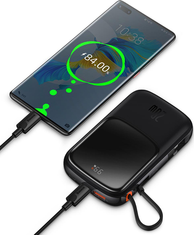 Karikues portativ Baseus Qpow, 10000mAh, 22.5W USB C, i bardhë