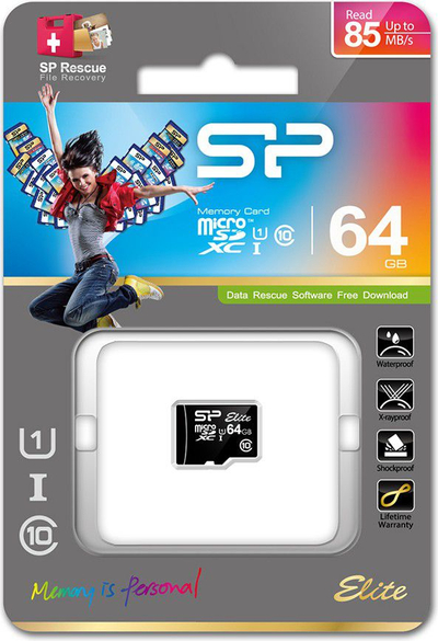 Kartë memorie Silicon Power Elite, 64GB, SDXC UHS I, shumëngjyrëshe