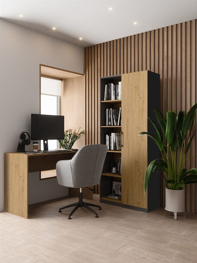 Raft librash Topeshop Large, 10 rafte, 80x30x182 cm, antracit dhe artisan oak