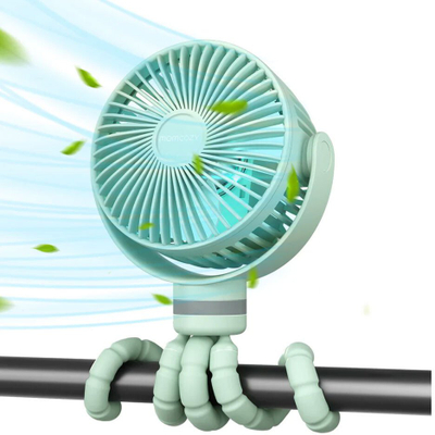 Ventilator karroce Momcozy Portable, i rikarikueshëm, me këmbë fleksibile, jeshil
