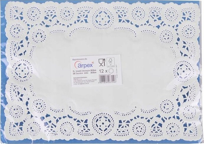 Lecka zbukuruese për tavolinë Decorative Napkins, 28x20cm, 12 copa, të bardha