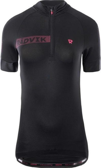 Bluzë çiklizmi Radvik Alpha W, për goca, me mëngë të shkurtra, e zezë
