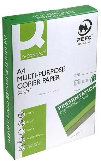 Letër kopjimi Q-CONNECT KF01087, A4, 80 g/m², e bardhë