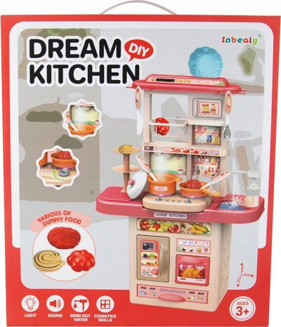 Kuzhinë lodër Dromader Dream Kitchen me dritë edhe zë, 65x46.5x19cm, rozë