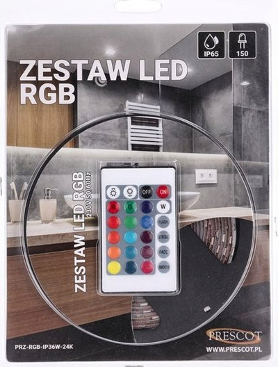 Set shirit LED Prescot RGB, 36W, 5m IP65, me telekomandë