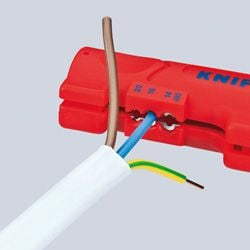 Vegël zhveshëse për kabllo Knipex 1664125SB, për kabllo të sheshta dhe të rrumbullakëta, plastike