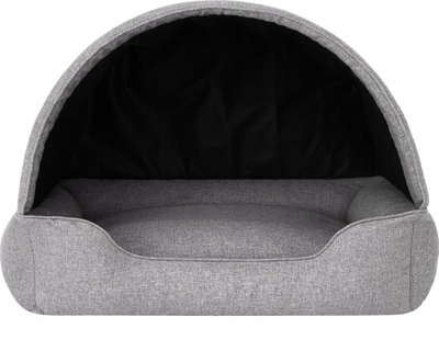 Куќичка за кучиња EcoPet Bed With Canopy, 2 во 1, 60x47 cm, сива